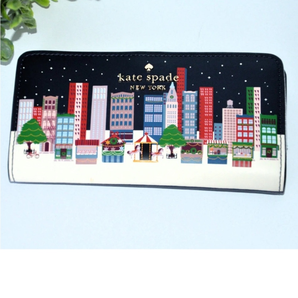 Kate Spade novelty Christmas  Cityscape Wallet